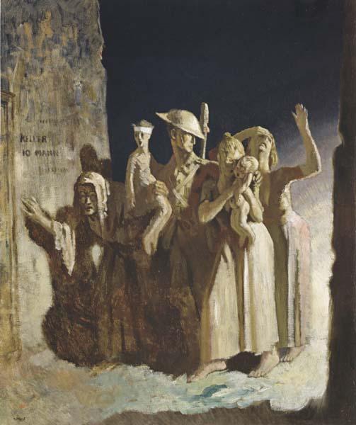 Sir William Orpen Bombing Night Spain oil painting art